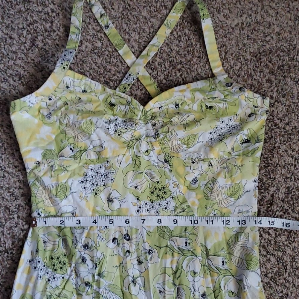 Loft yellow floral sun dress, size 4 - Picture 7 of 8